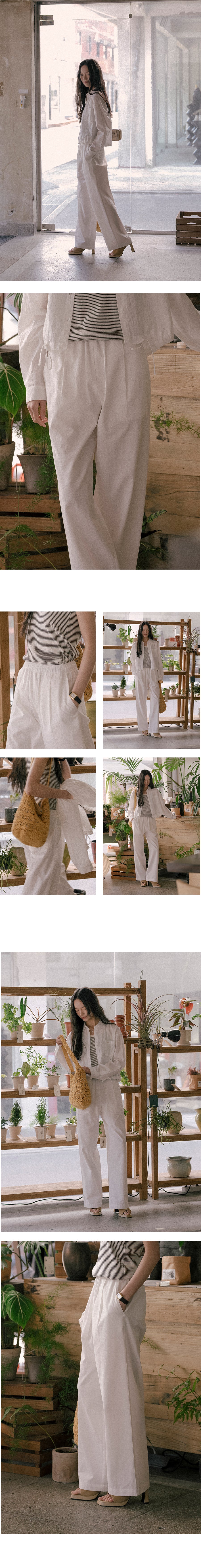 Tillidie Cotton wide pants Ivory