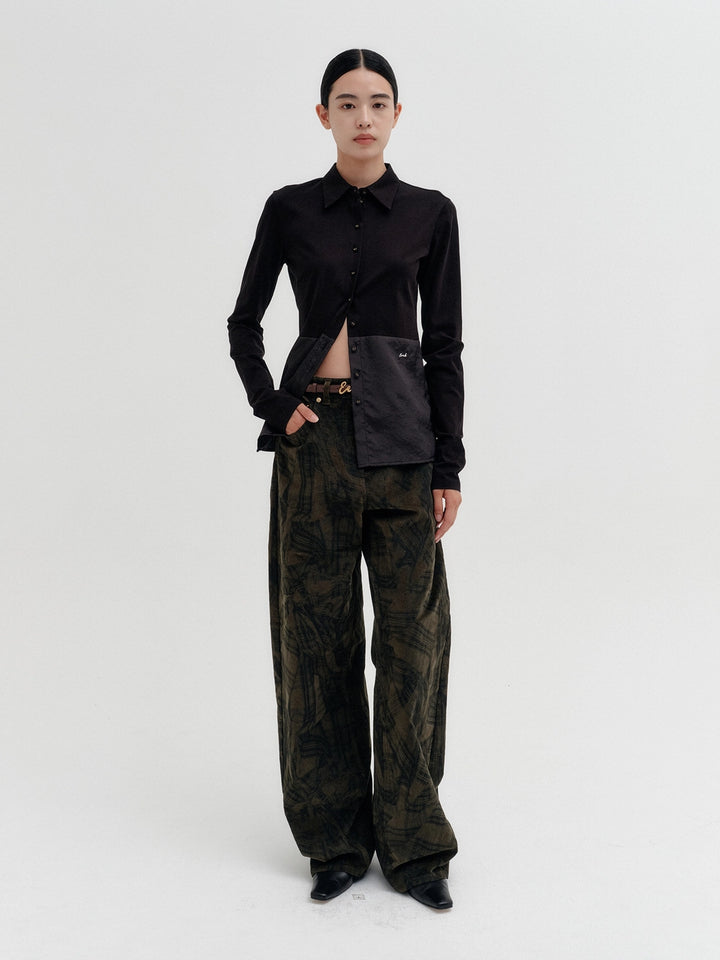 EENK Curved Relaxed Pants - Khaki