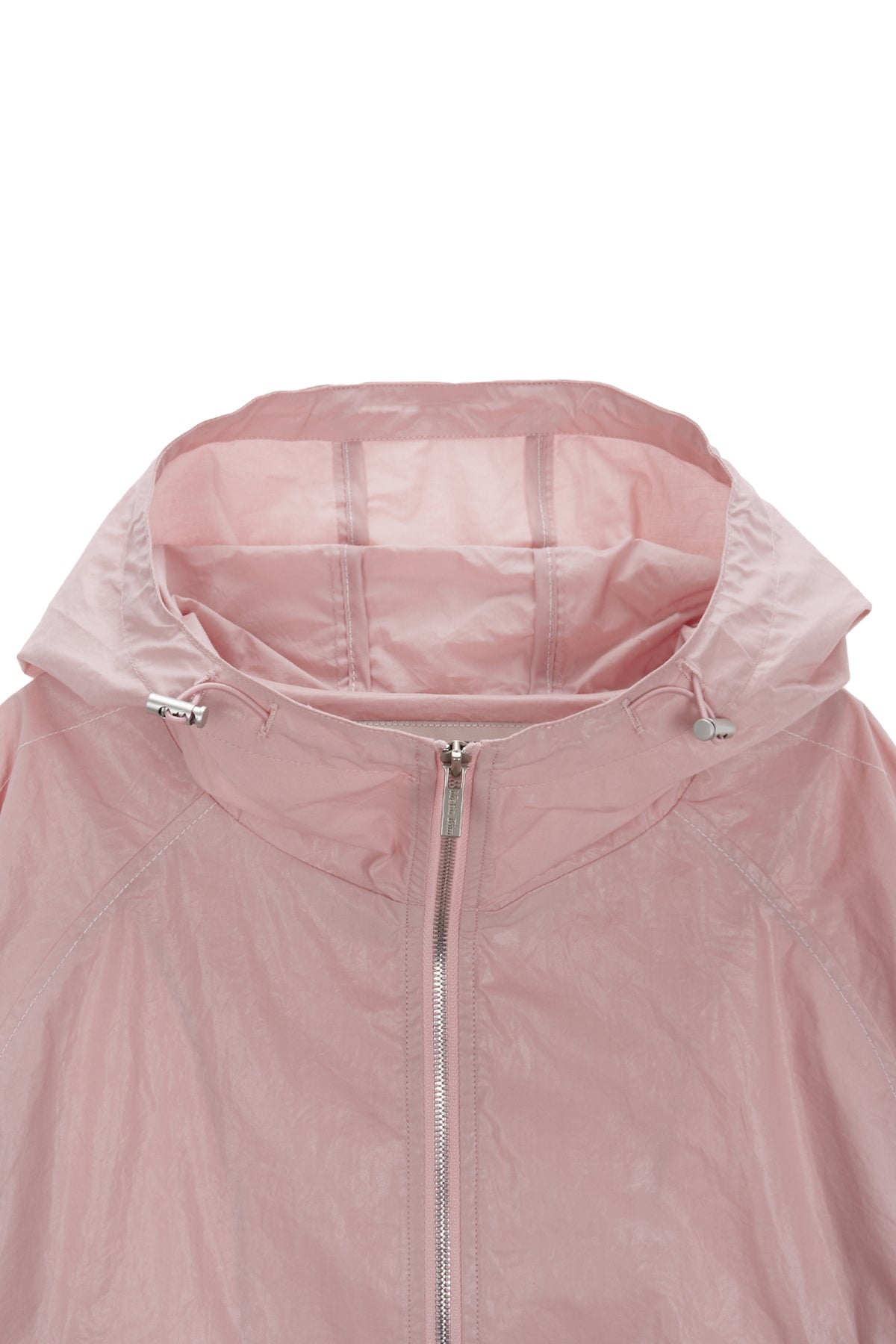 [matinkim] MATIN CROP HOODY COATING JUMPER IN PINK