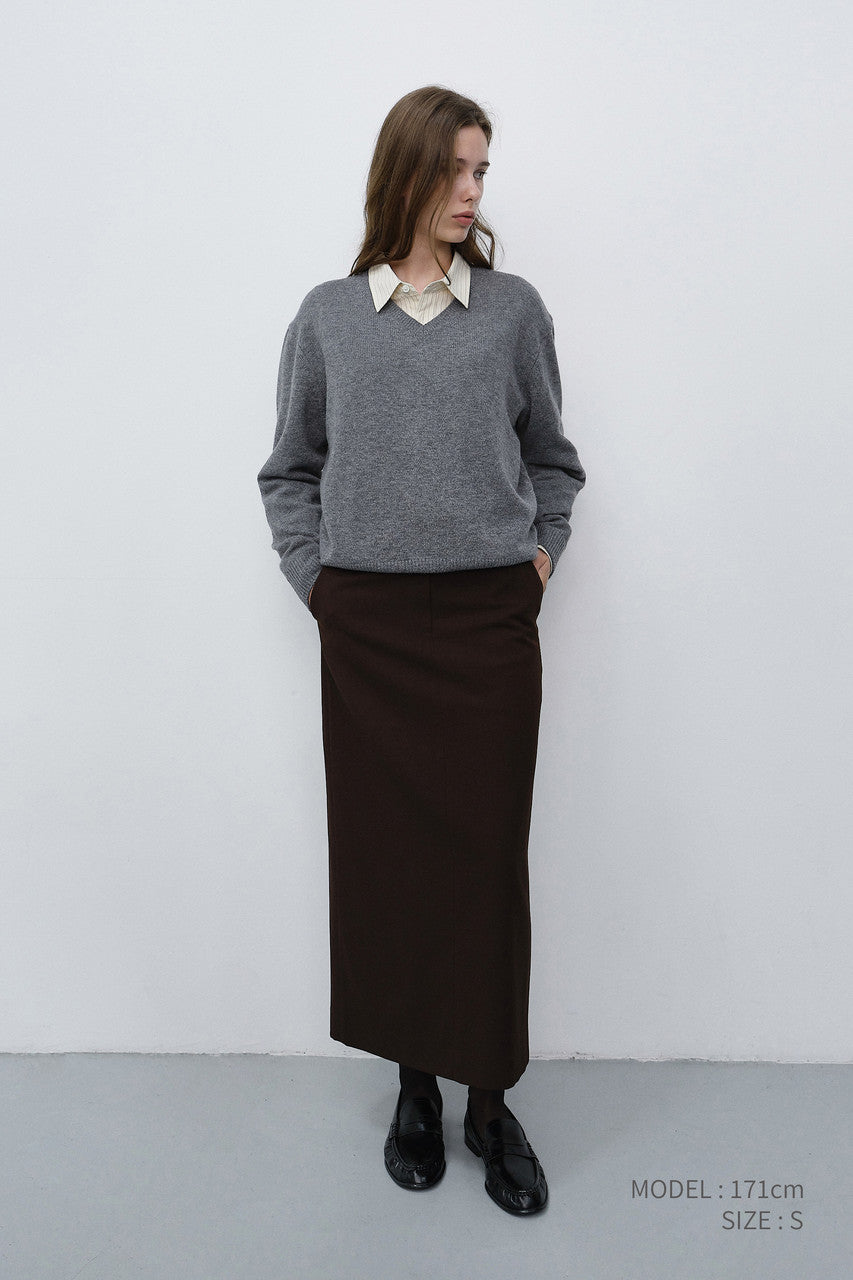Dunst H-Line Long Skirt Brown