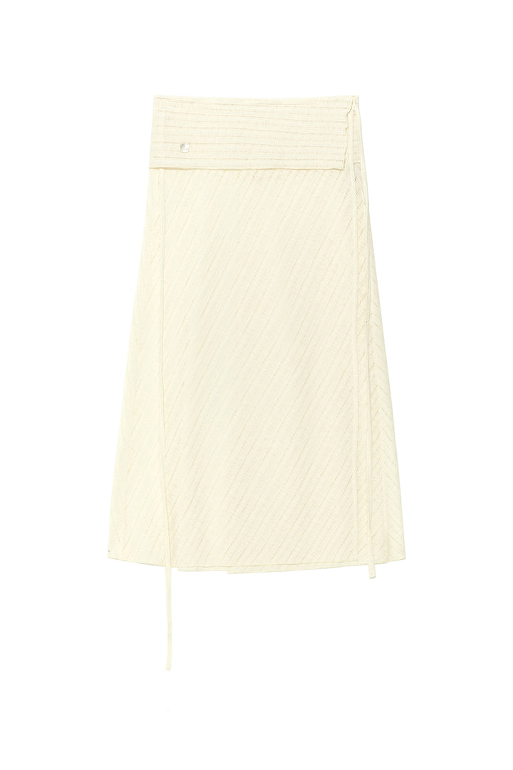 Matinkim Foldover Layered Maxi Wrap Skirt IN Ivory