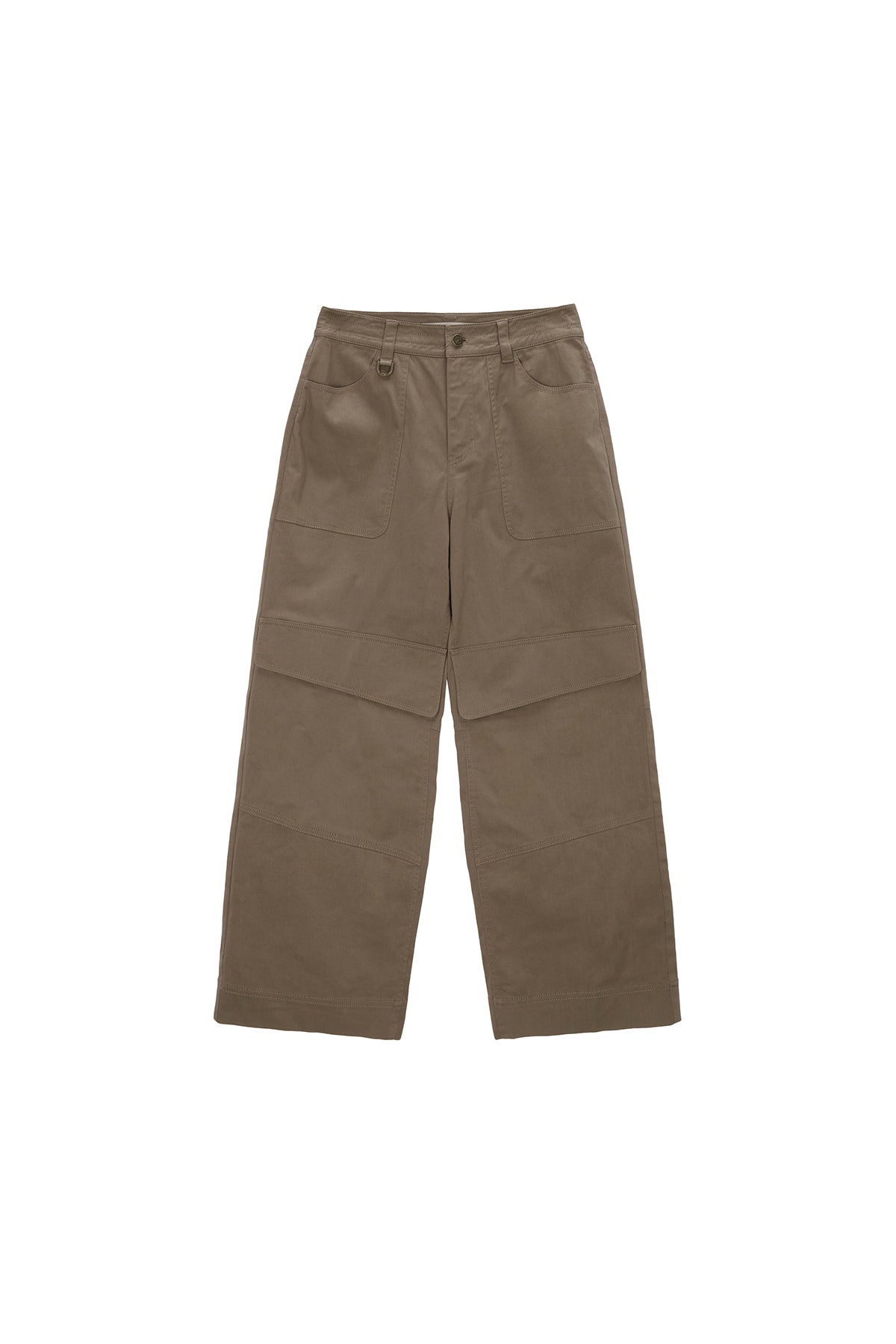 Matinkim Knee Big Pocket Cotton Pants IN Khaki Brown