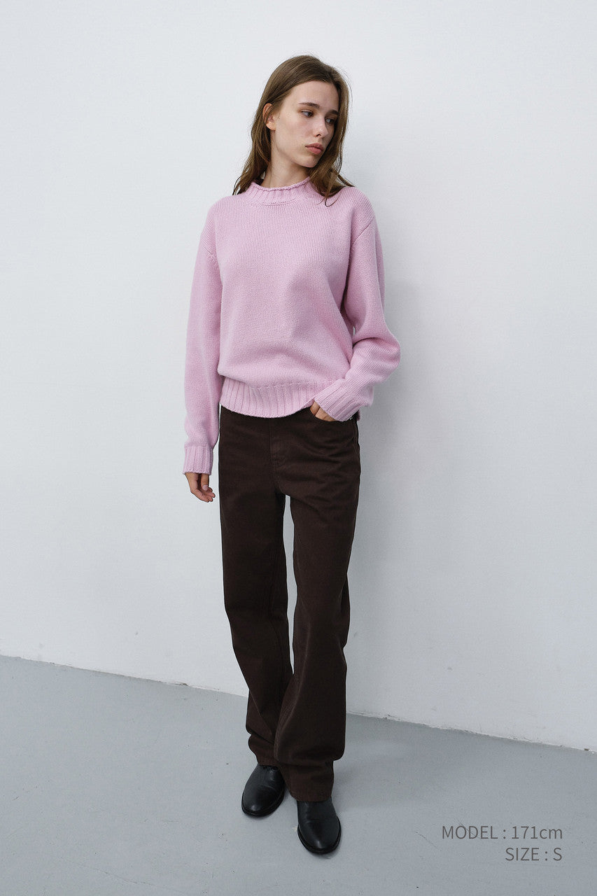 Dunst Unisex Chunky Roll Neck Sweater Soft Pink