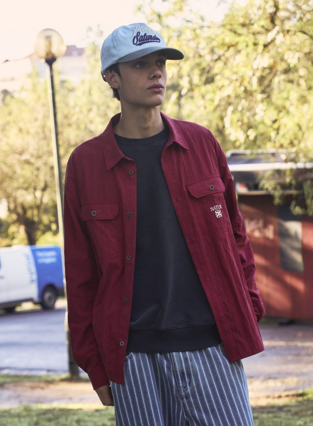 Satur Denim Like Washed Sweatshirt - Black