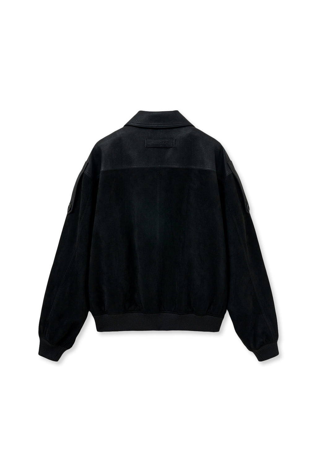 [matinkim] SUEDE MIX LEATHER ZIP UP JUMPER FOR WOMEN IN BLACK