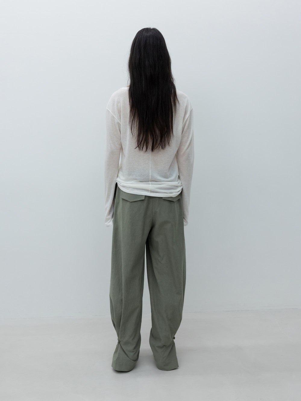 Low Classic Wool Tencel Long Sleeve T-Shirt Ivory