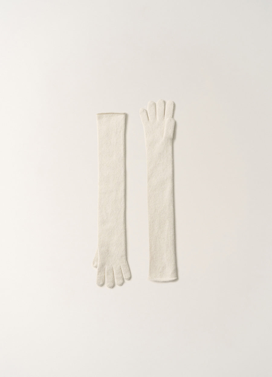 Nothing Written Bisou baby alpaca gloves (Clean white)
