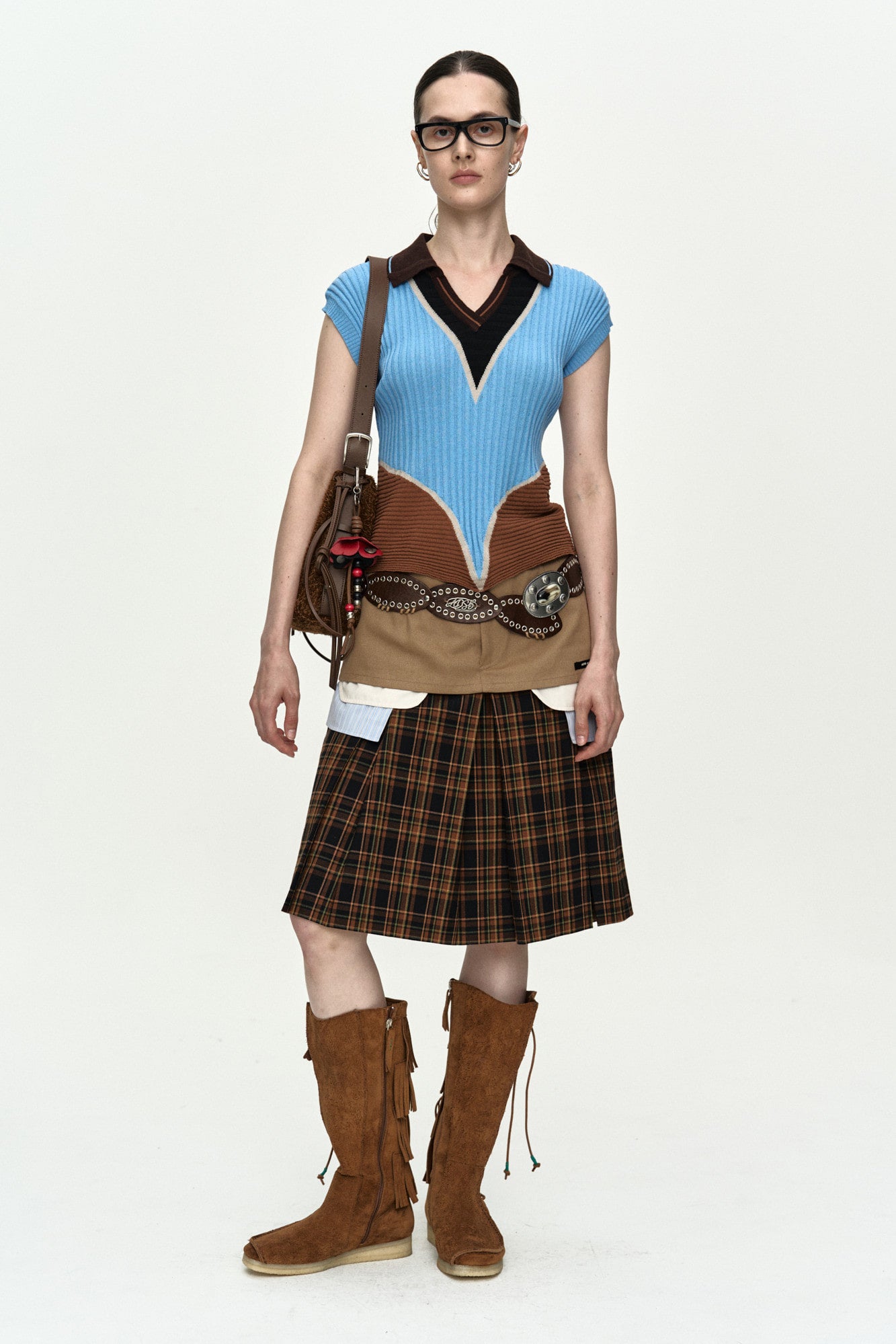 Andersson Bell Color-Blocked Knit Polo Vest