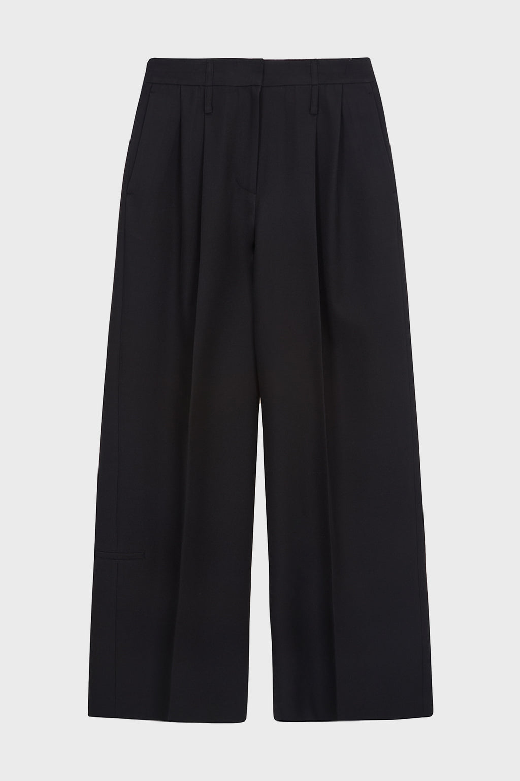 Matinkim Destressed Waist Pintuck Wide Pants IN Black