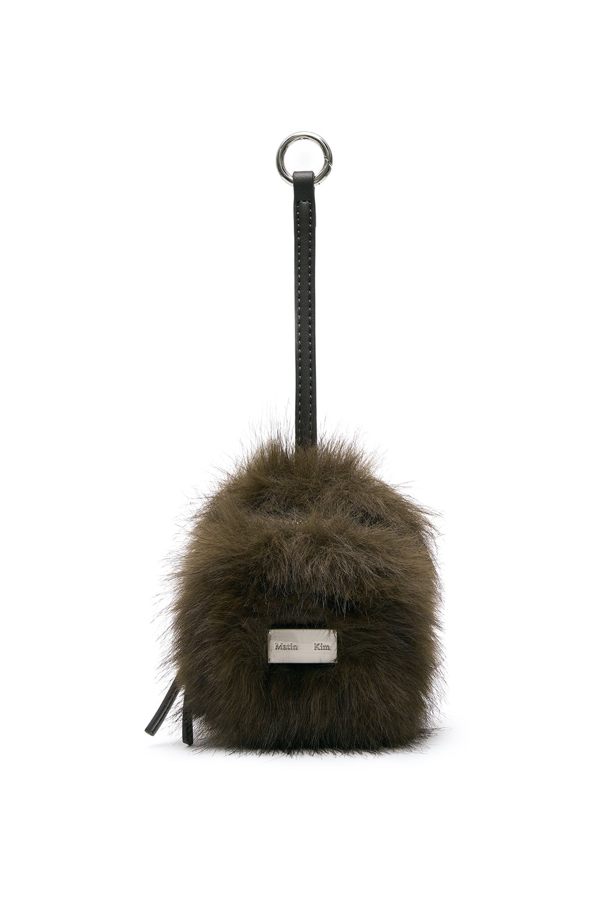 Matinkim Hairy Fur Mini Cube Pouch IN Brown