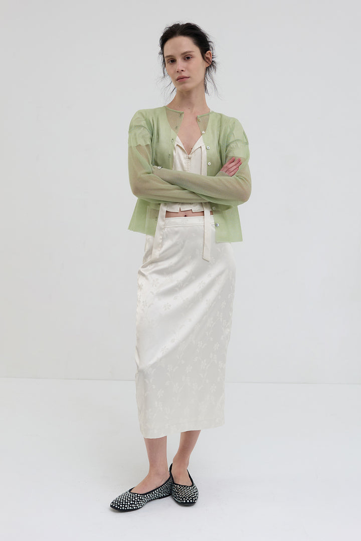 Overdueflair Jacquard Pencil Skirt