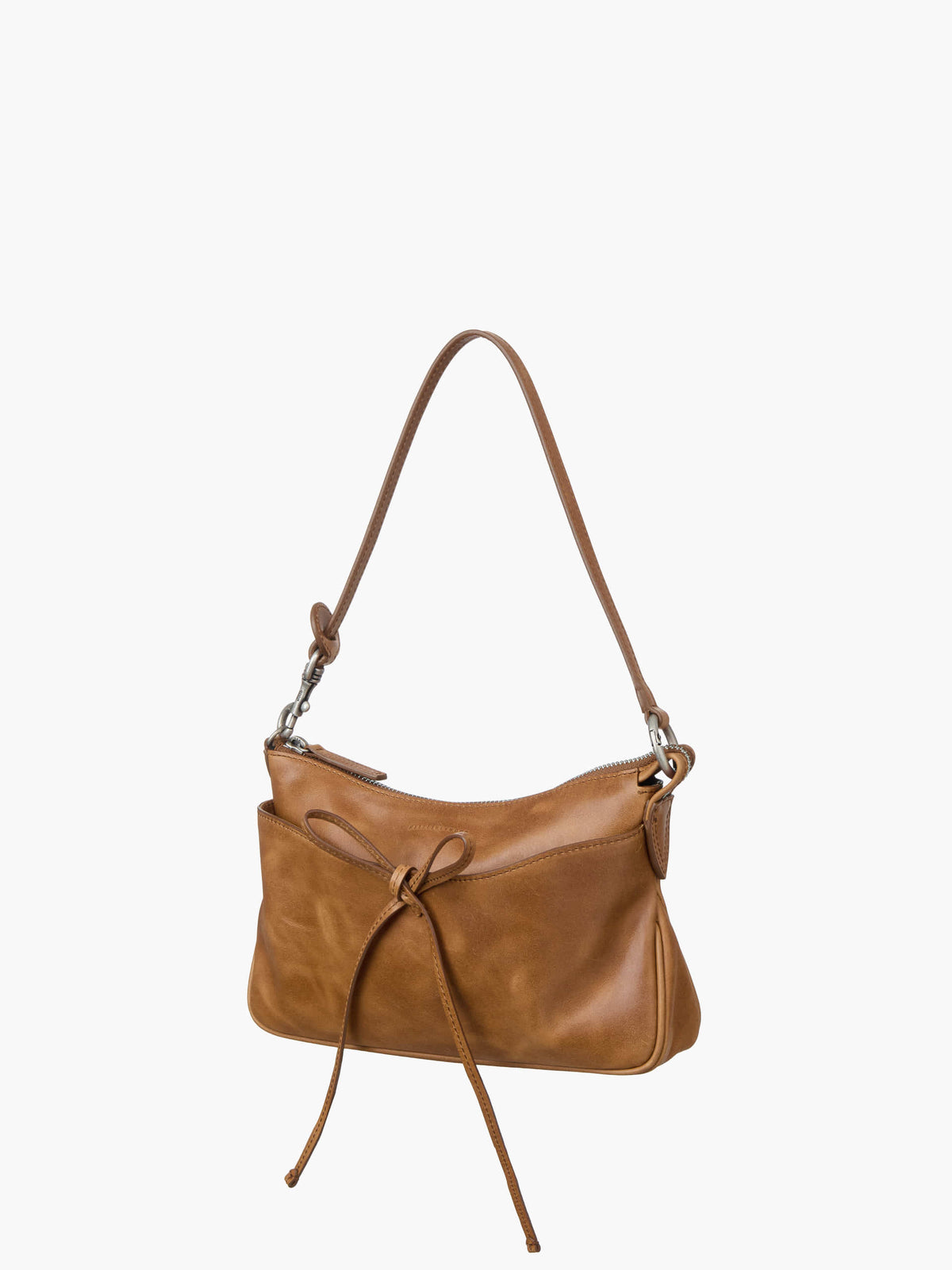 Margesherwood Ribbon Pochette saddle brown pull-up