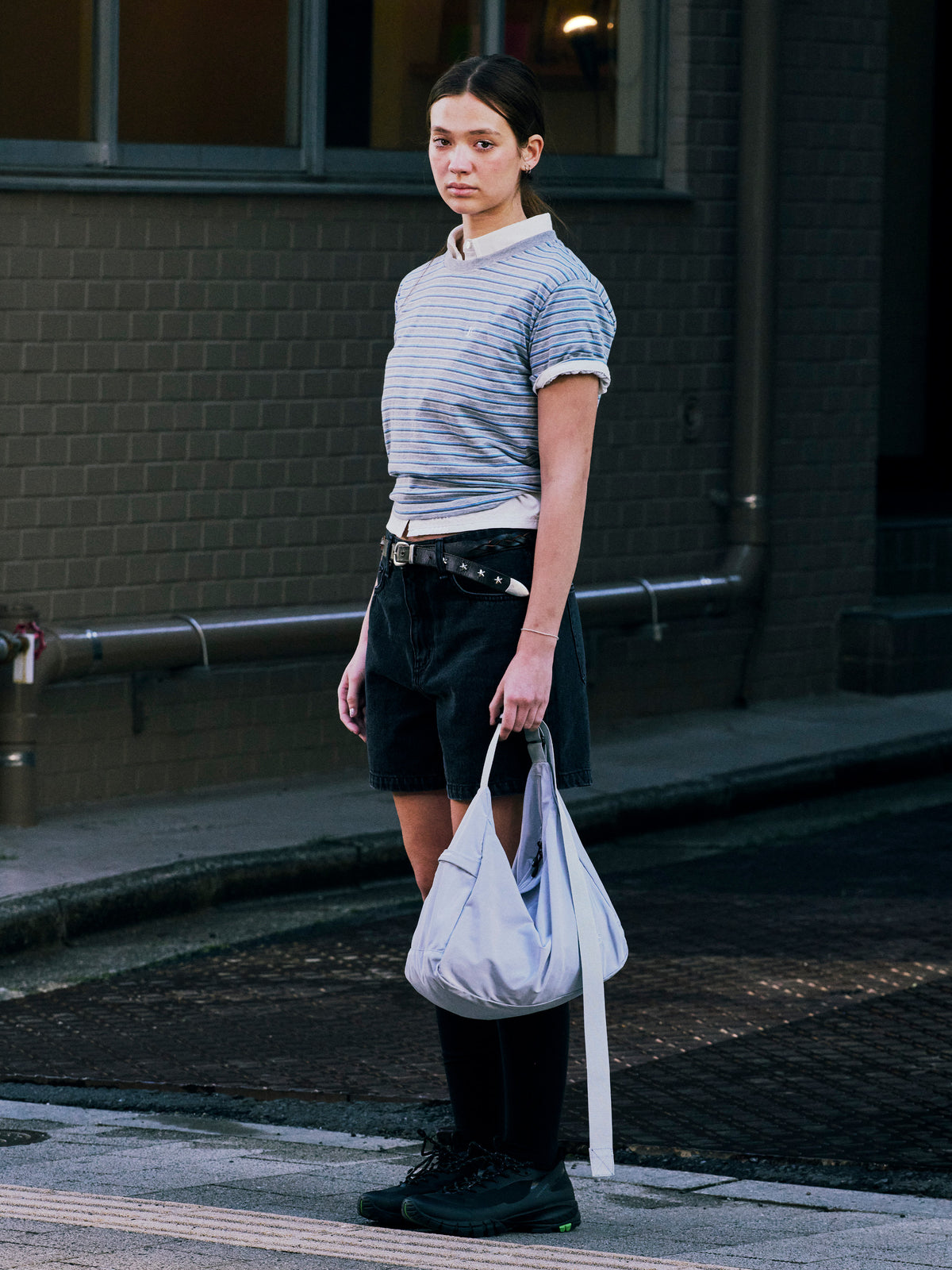 Low Classic Lc Striped Mini T-Shirt Melange Grey