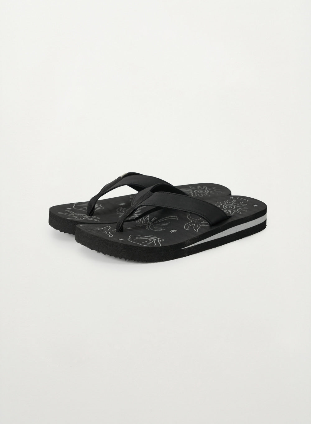 Satur Graphic Flip Flop - Black