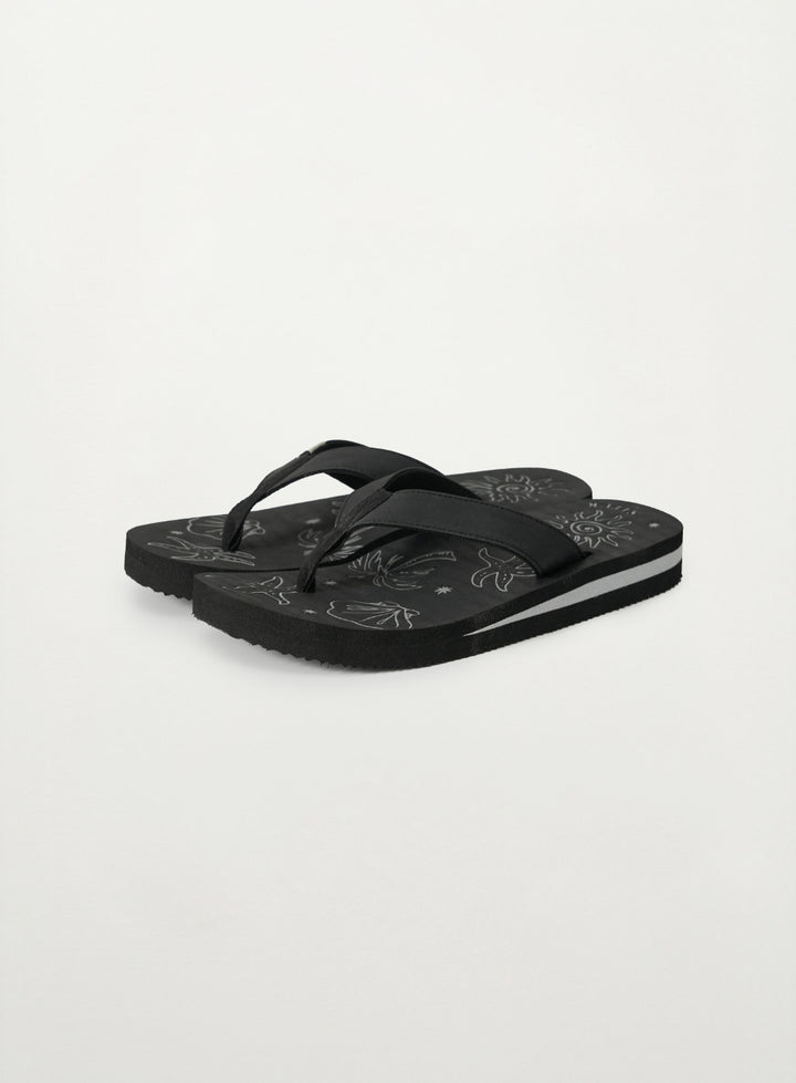 Satur Graphic Flip Flop - Black