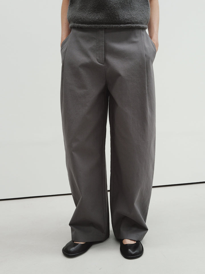 Moia side tuck pants (stone gray)