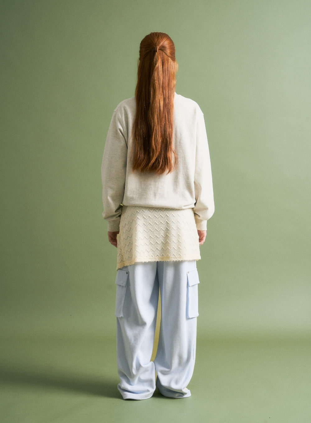 [satur] (W) Crochet Layered Skirt - Cream