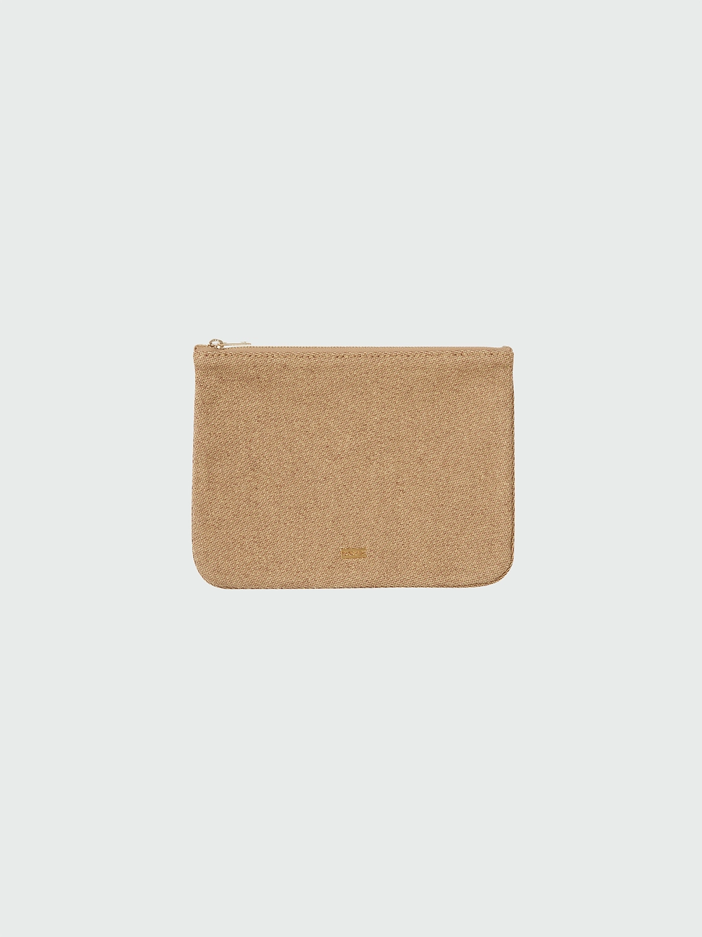 EENK Logo Detailed Zip-Up Pouch Small - Camel