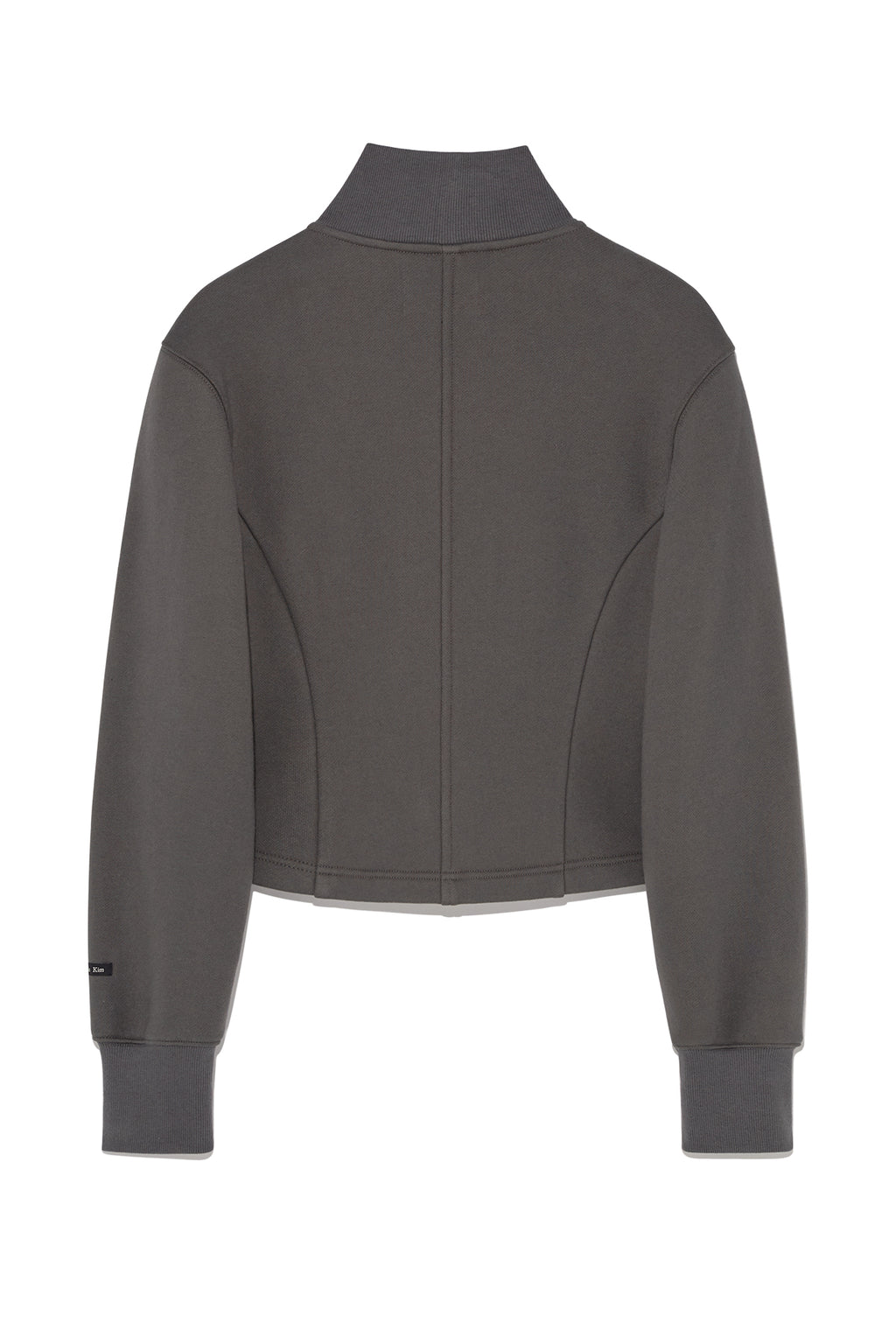 [matinkim] HIGH NECK BALLOON BUTTON CARDIGAN IN CHARCOAL