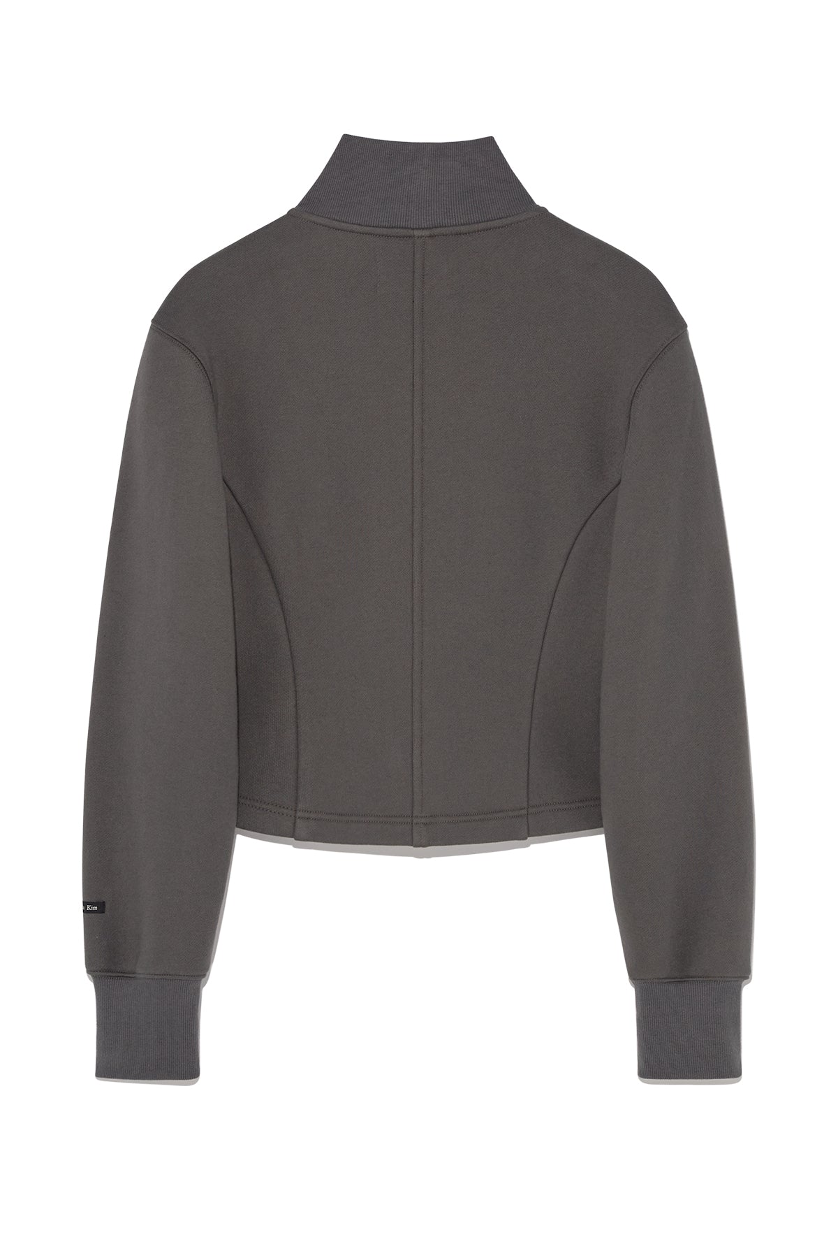 [matinkim] HIGH NECK BALLOON BUTTON CARDIGAN IN CHARCOAL