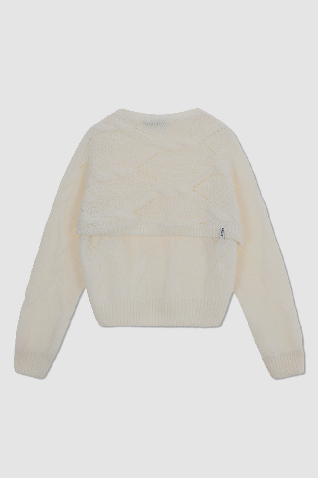 Matinkim Matin Kim Bolero Layered Cable Knit Pullover IN Ivory