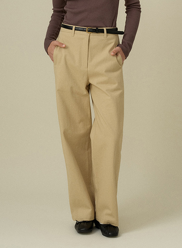 Mango Maniplease Rio Cotton Pants Beige