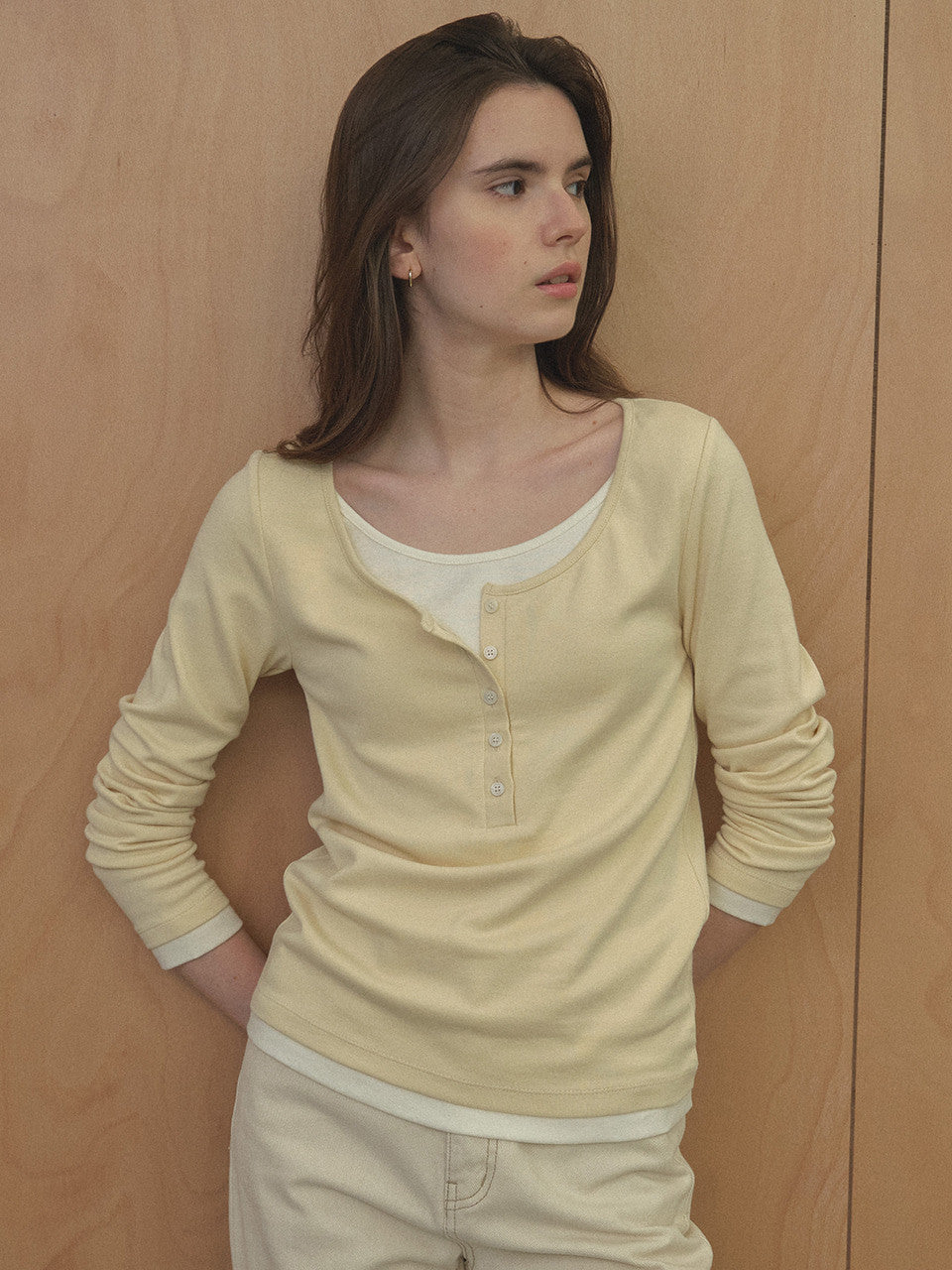 Tillidie Henry Layered Modal Tee Butter