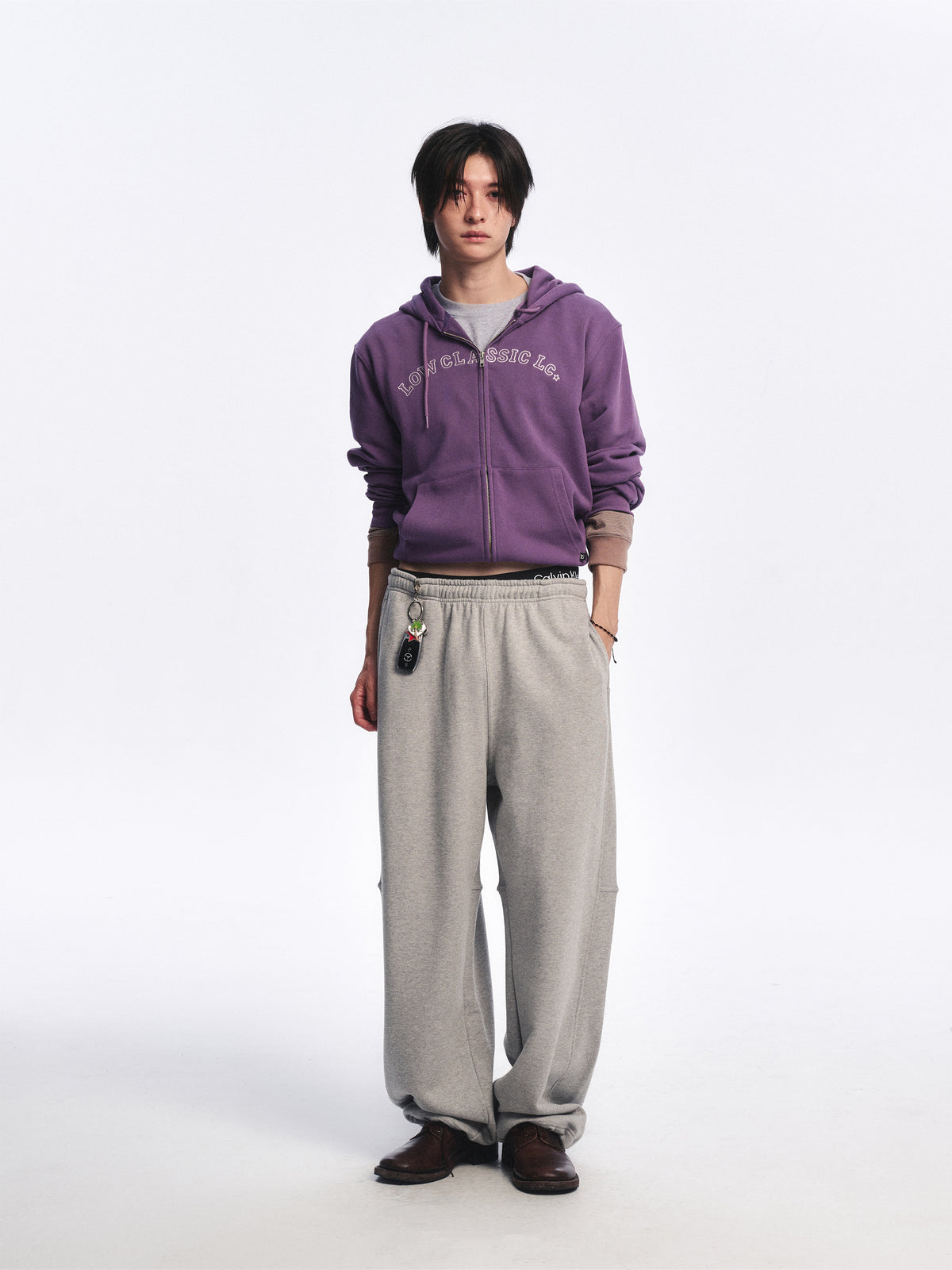 Low Classic Lc Oversized Sweatpants Melange Grey