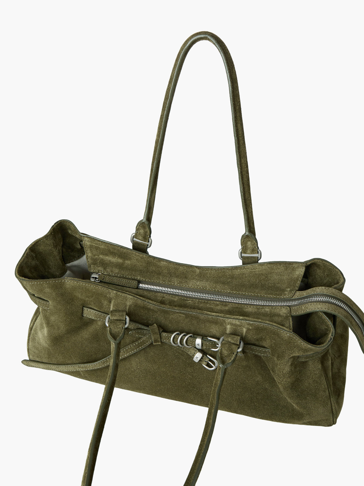 Margesherwood Soft Grandma Shoulder Bag dark olive suede