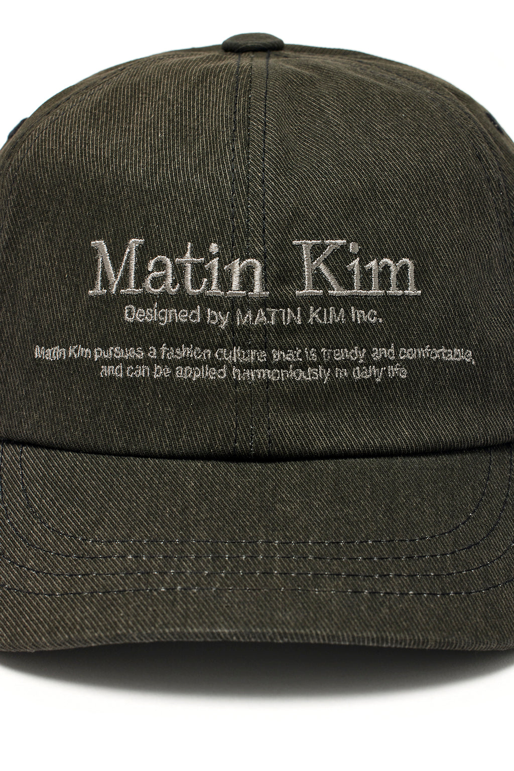 [matinkim] MATIN HERITAGE FLAT BRIM CAP IN DARK BROWN