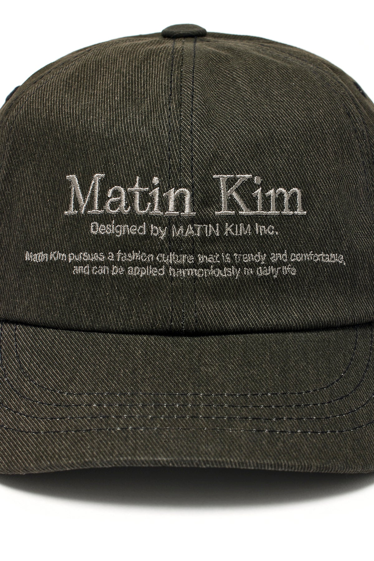 [matinkim] MATIN HERITAGE FLAT BRIM CAP IN DARK BROWN