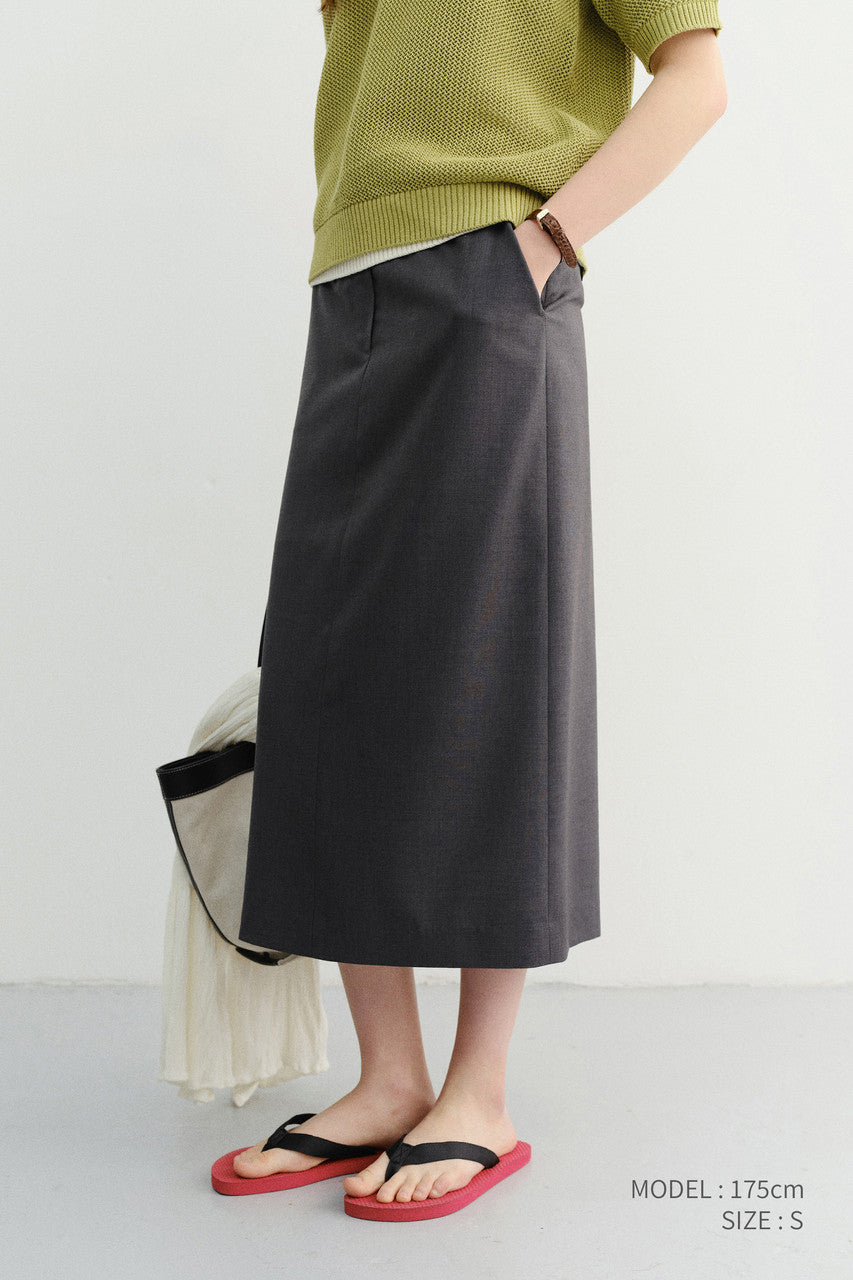 Dunst H-Line Long Skirt Deep Grey