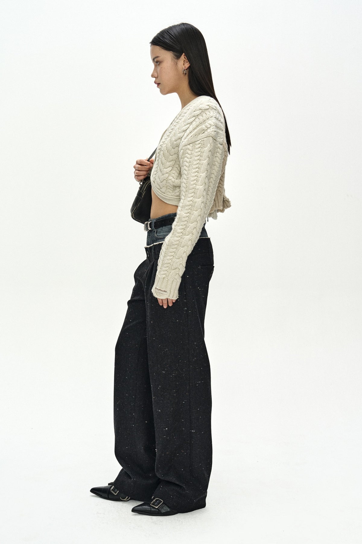 Andersson Bell Cable Cropped Cardigan
