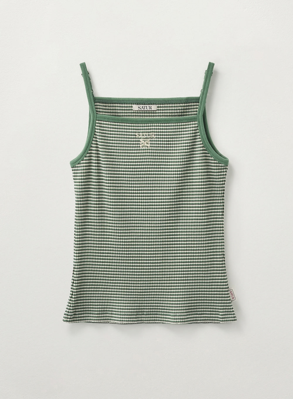[satur] (W) Apero Logo Stripe Sleeveless Top - Green