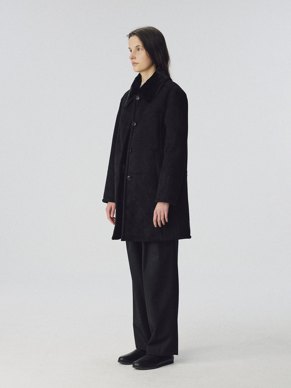 Nothing Written Savoy shearling coat (Black)