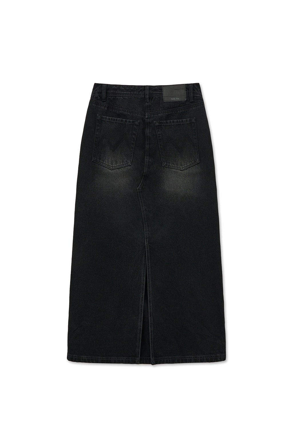 [matinkim] DAMAGE POINT LONG DENIM SKIRT IN BLACK