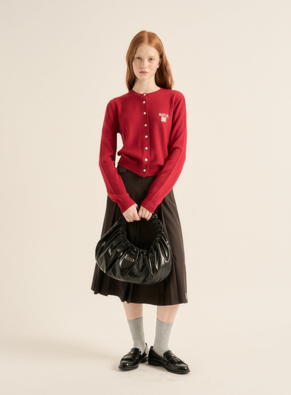 [satur] Scrunchie Medium Shoulder Bag - Black