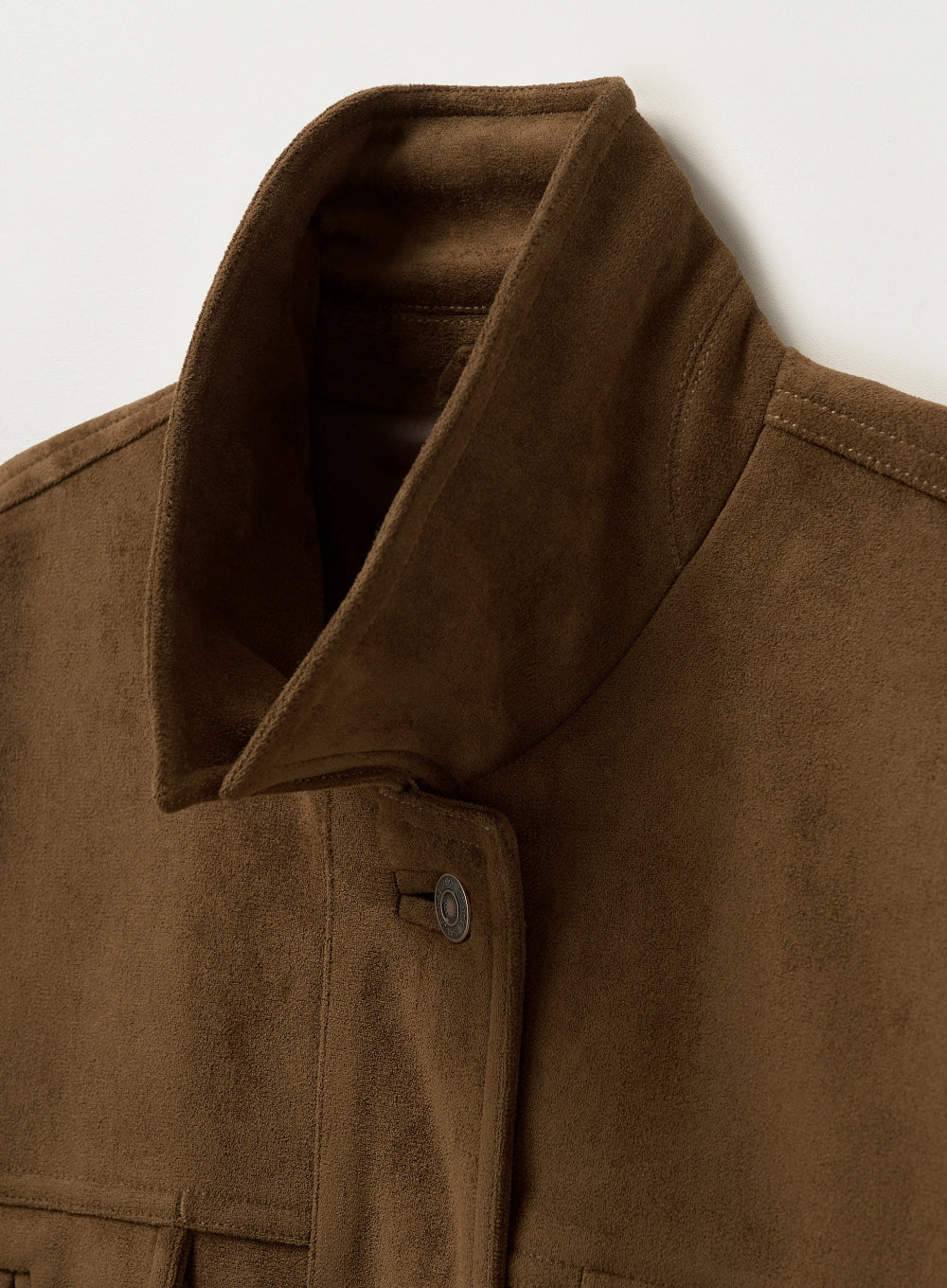 [satur] (W) Loose Fit Open Collar Jacket - Camel