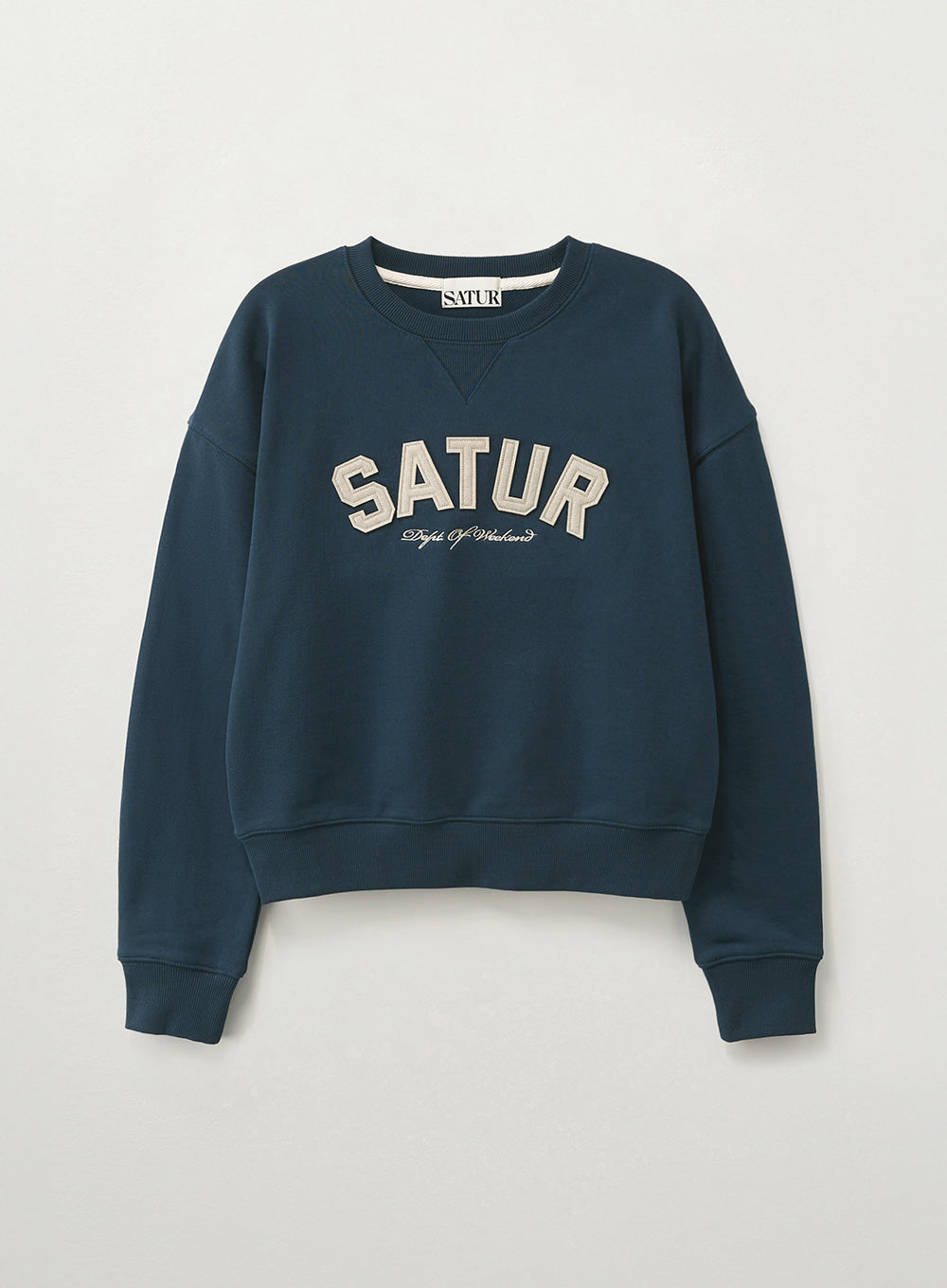 satur (W) Lugo Basic Crop Sweatshirt - Navy