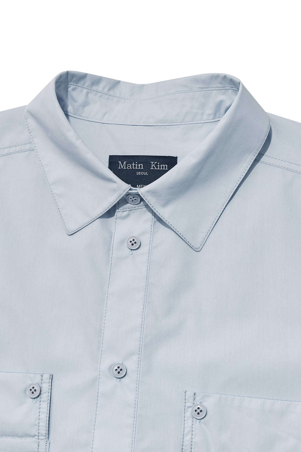 [matinkim] POCKET FOLDOVER SHIRT FOR MEN IN LIGHT BLUE