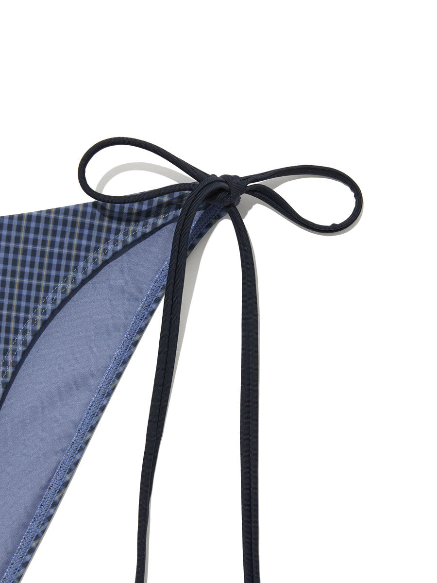 GLOWNY G Gingham Bikini Bottom (Blue)
