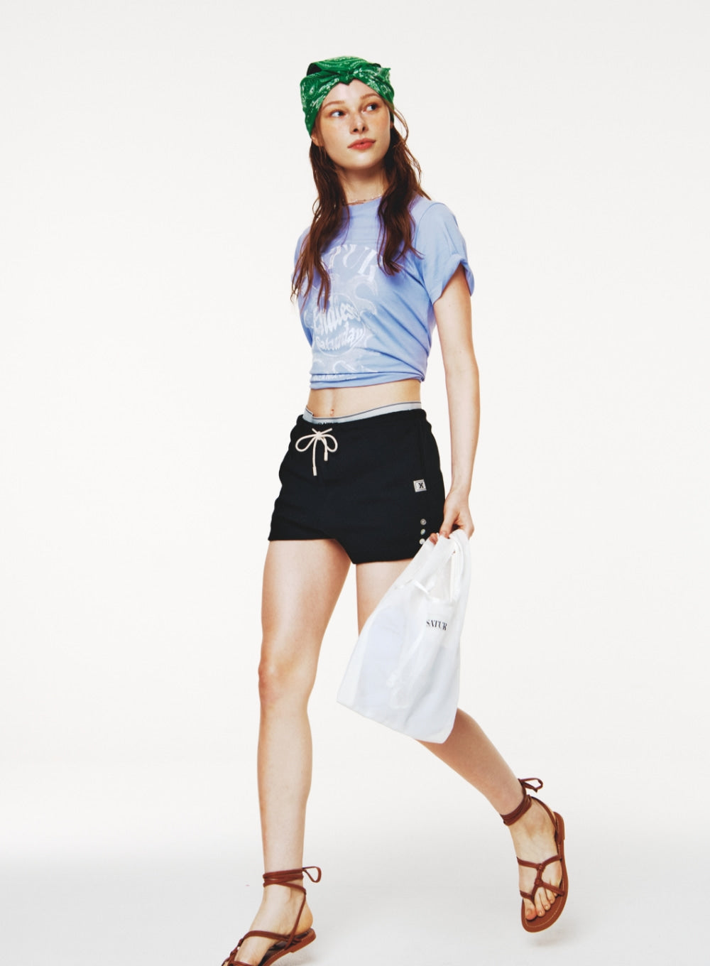 [satur] Bon Voyage Small Mesh Bag - White