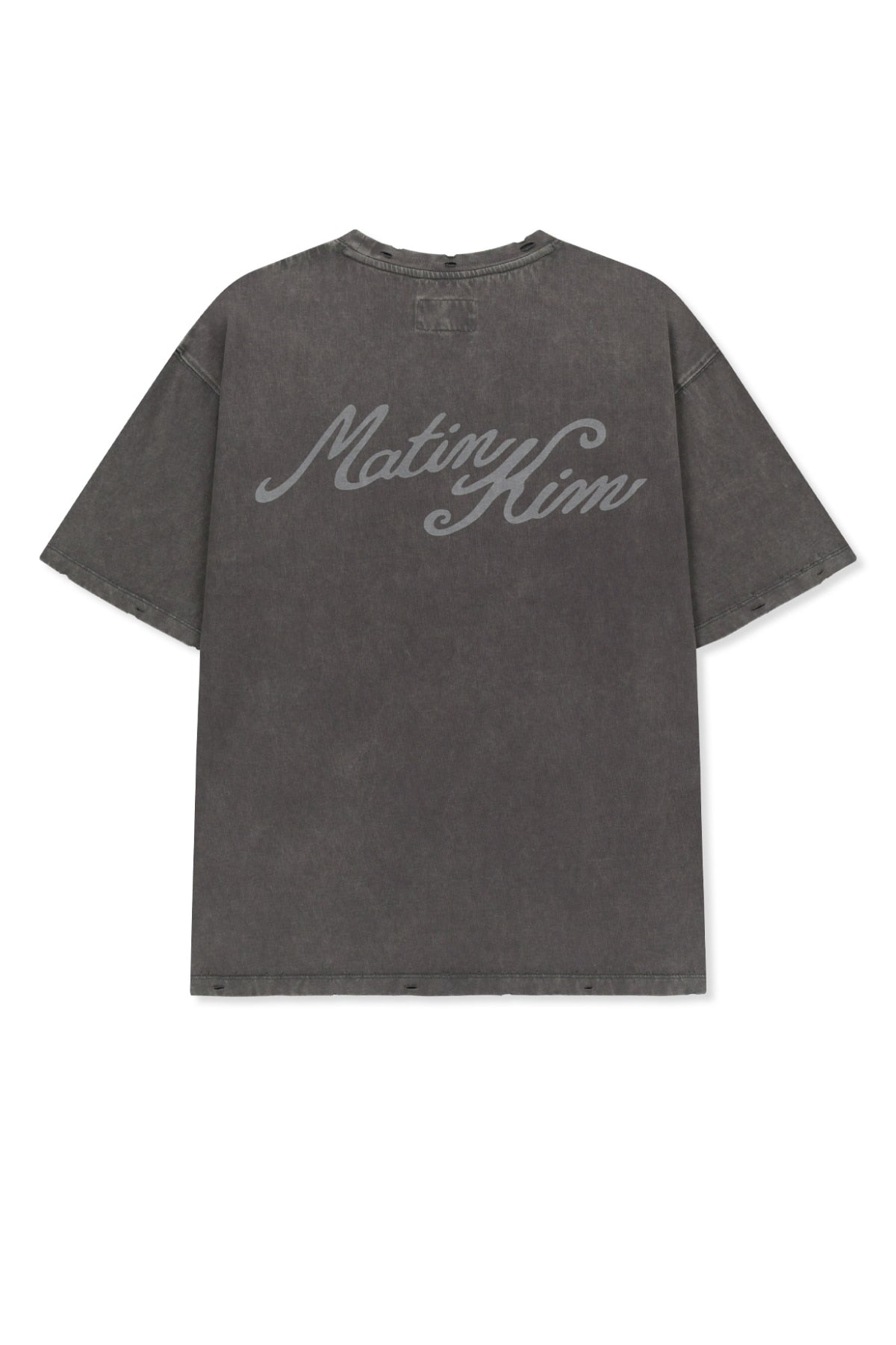 Matinkim Vintage Washed Calligraphy Back Logo Top IN Charcoal