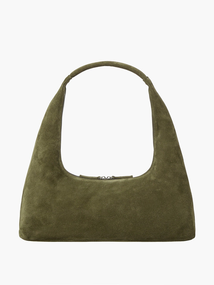 Margesherwood Hobo Large dark olive suede