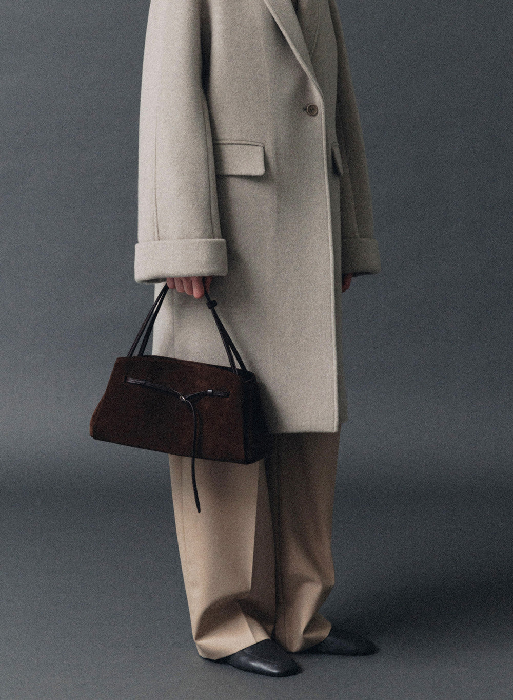 Kindersalmon Ovié Suede Leather Bag Chocolate (S)