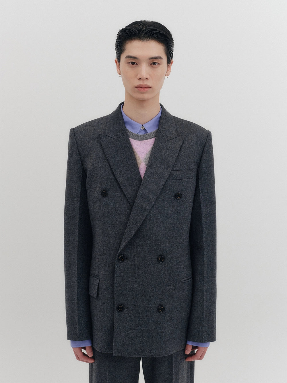 EENK Double-Breasted Blazer - Gray