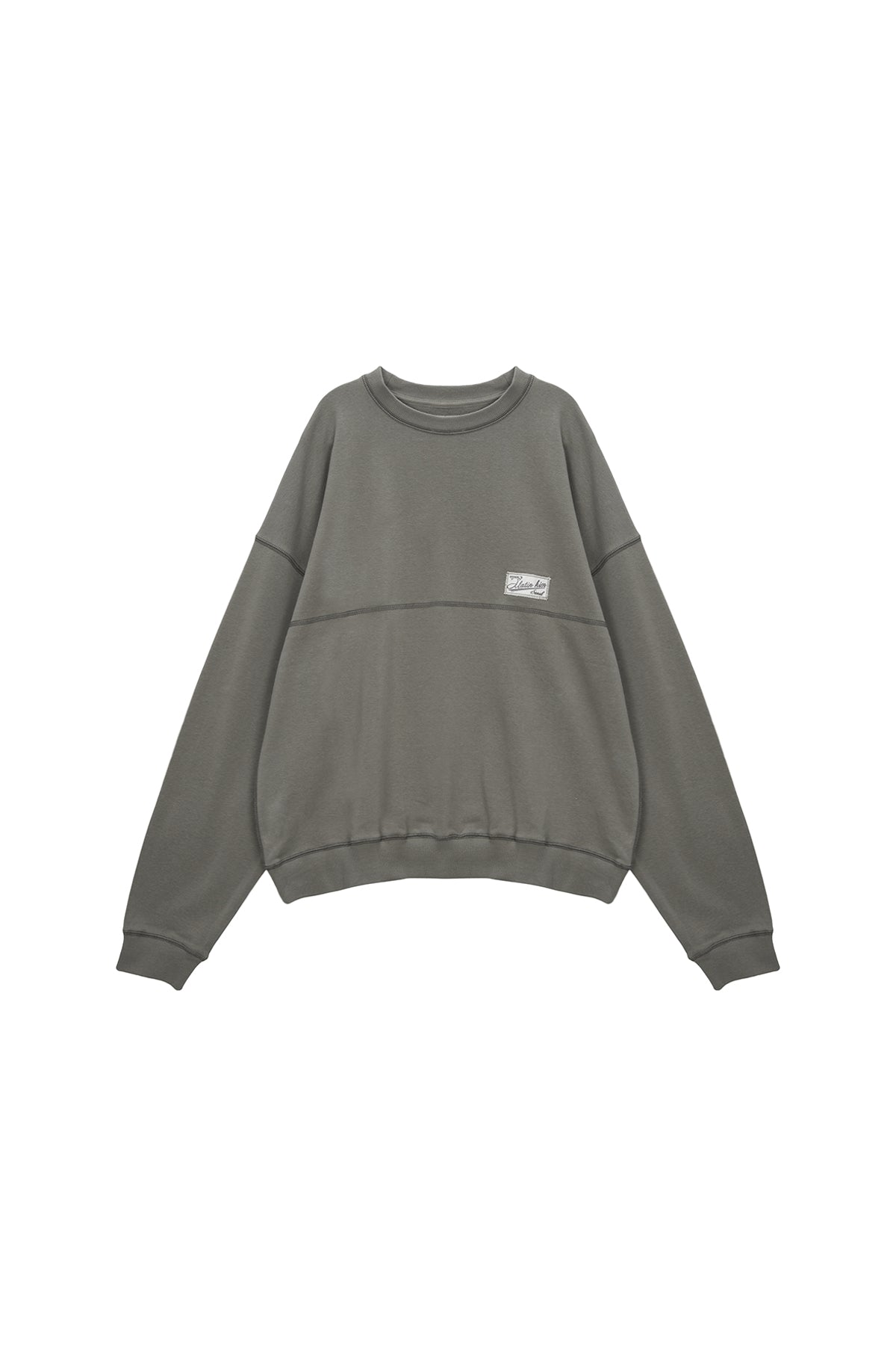 Matinkim Stitch Label Sweatshirt IN Khaki