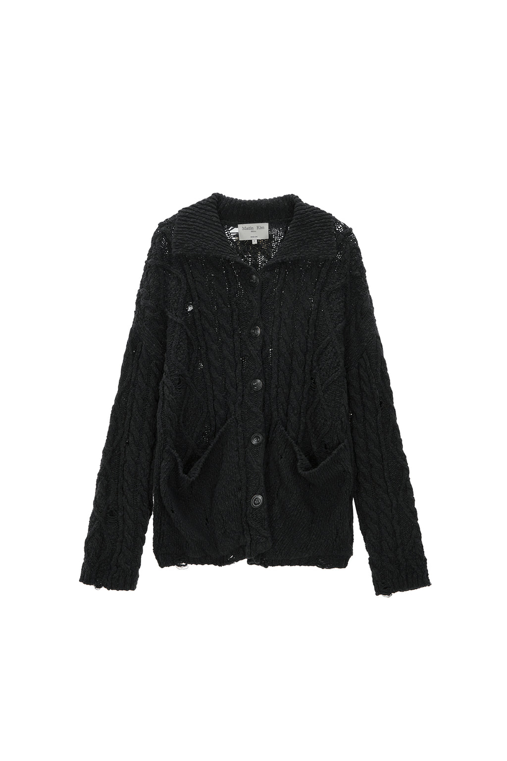 Matinkim Damage Cable Cardigan IN Charcoal