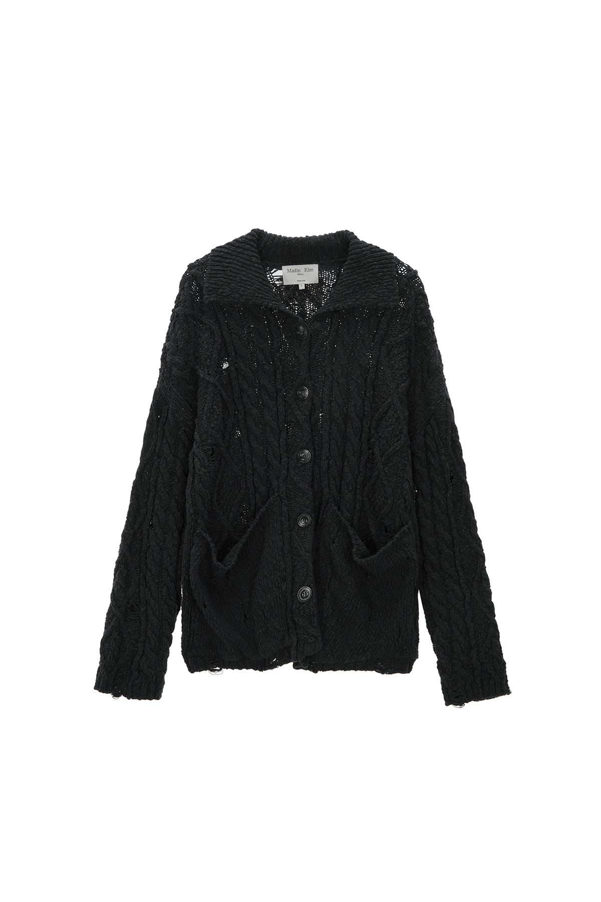 Matinkim Damage Cable Cardigan IN Charcoal