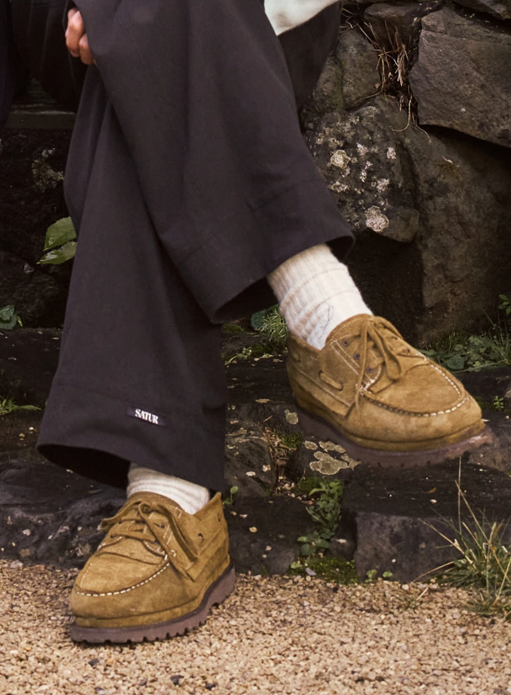 [SATUR] Regatta Suede Boat Loafer - Khaki